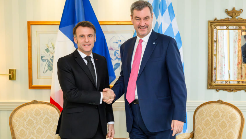 260213_MSC_Macron_FR_1 Frankreichs Präsident Emmanuel Macron und Ministerpräsident Dr. Markus Söder